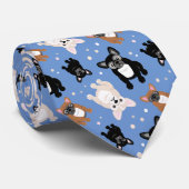 キュートフランスのブルドッグパピズブルー ネクタイ (ロール)