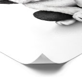 キュートフランスのブルドッグパピー眼鏡と白 ポスター (角)