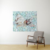 キュートフランスのブルドッグパピー – パステルモザイク タペストリー (インサイチュ(横))