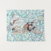 キュートフランスのブルドッグパピー – パステルモザイク タペストリー (正面(横))