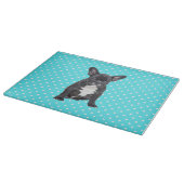 キュートフランスのブルドッグブルー水玉模様カッティングボード カッティングボード (角)