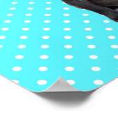 キュートフランスのブルドッグブルー水玉模様ポスター ポスター (角)