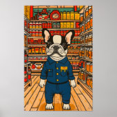 キュートフランスのブルドッグ懸命ポスター ポスター (正面)