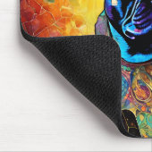 キュートフランスのブルドッグ「フレンチー」カラフルマウスパッド マウスパッド (コーナー)