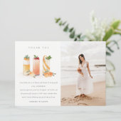 キュートフルーツカクテル赤面オレンジエイジ誕生日 サンキューカード (スタンド正面)