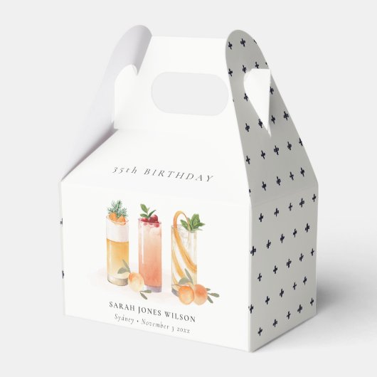 キュートフルーツカクテル赤面オレンジエイジ誕生日 フェイバーボックス (裏面サイド)