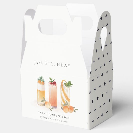 キュートフルーツカクテル赤面オレンジエイジ誕生日 フェイバーボックス (オープン)