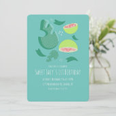 キュートフルーツサラダグアバスイーツ誕生日 招待状 (スタンド正面)