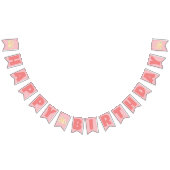 キュートフルーツサンドイッチピクニックパーティーハッピーバースデー バンティングフラッグ (全)