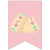 キュートフルーツサンドイッチピクニックパーティーハッピーバースデー バンティングフラッグ (第1の旗)