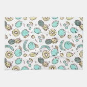 キュートフルーツパターン夏ラインスケッチ キッチンタオル (横)