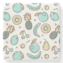 キュートフルーツパターン夏ラインスケッチ