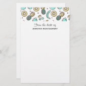 キュートフルーツパターン夏ラインスケッチ 便箋 (正面/裏面)