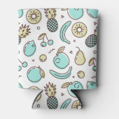 キュートフルーツパターン夏ラインスケッチ 缶クーラー (正面)
