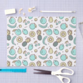 キュートフルーツパターン夏ラインスケッチ 薄葉紙 (クラフト)