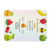 キュートフルーツファースト誕生日招待状フレキシブル マグネット (横)