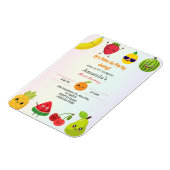 キュートフルーツファースト誕生日招待状フレキシブル マグネット (左側)