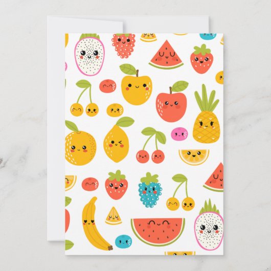 キュートフルーツファースト1歳パーティの招待状 招待状 (裏面)