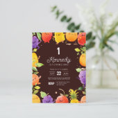 キュートフルーツ誕生日招待状 ポストカード (スタンド正面)