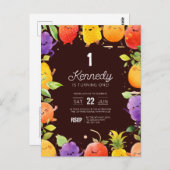 キュートフルーツ誕生日招待状 ポストカード (正面/裏面)