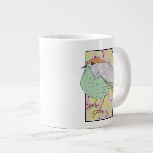 キュートフレスタイリッシュームパステルソングバード ジャンボコーヒーマグカップ (正面右)