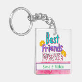 キュートフレンズフォーエバー最高のタイポグラフィ キーホルダー (正面左)