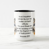 キュートフレンドウルブズ諺フレンドシップ引用文 マグカップ (中央)