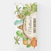 キュートフレンドリー恐竜誕生日ベビー背景 横断幕 (縦)