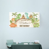 キュートフレンドリー恐竜誕生日ベビー背景 横断幕 (トレードショー)