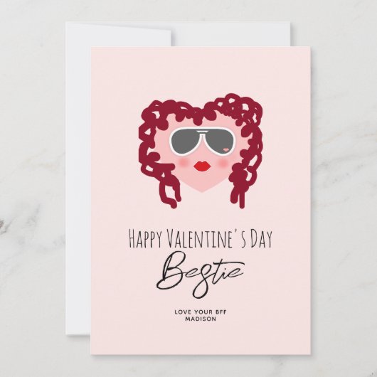 キュートフレンド最高のガールヴァレンティーンズデイベスティーハート シーズンカード (正面)