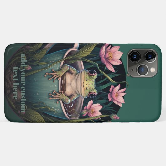 キュートフロッグインカップワイルドフラワーコテージコアカスタム Case-Mate iPhoneケース (裏面(横))