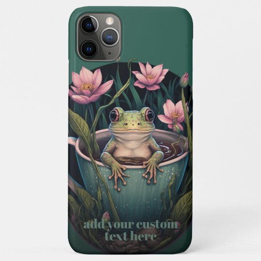 キュートフロッグインカップワイルドフラワーコテージコアカスタム Case-Mate iPhoneケース (裏面)