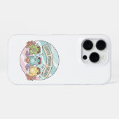 キュートフロッグクラブ - かわいいパステルカエルの花 iPhoneケース (裏面横)