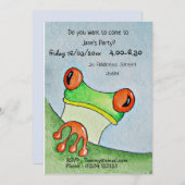 キュートフロッグパーティー招待状 招待状 (正面/裏面)