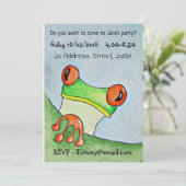 キュートフロッグパーティー招待状 招待状 (スタンド正面)