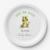 キュートフロッグプリンス男の赤ちゃんシャワー紙プレート ペーパープレート (正面)