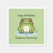 キュートフロッグ誕生日 スタンダードカクテルナプキン (正面)