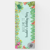 キュートフロリダアニマルズワイルドワン子供の誕生日 横断幕 (縦)