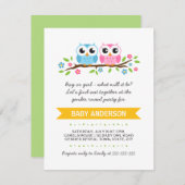 キュートフローオンフローラブランチベビーのパーティー 招待状 (正面/裏面)