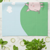 キュートフローティング豚ことわざhi キッチンタオル (折り畳み)