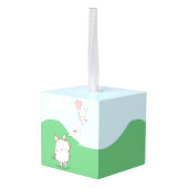 キュートフローティング豚ことわざhi キューブオーナメント (裏面アングル)