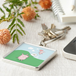 キュートフローティング豚ことわざhi キーホルダー