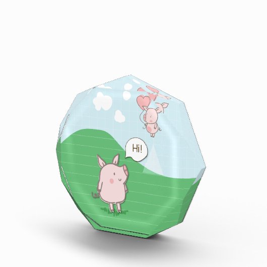 キュートフローティング豚ことわざhi フォトブロック (右)