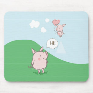 キュートフローティング豚ことわざhi マウスパッド