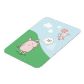 キュートフローティング豚ことわざhi マグネット (左側)