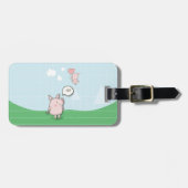 キュートフローティング豚ことわざhi ラゲッジタグ (正面横)