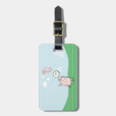 キュートフローティング豚ことわざhi ラゲッジタグ (正面縦)