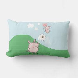 キュートフローティング豚ことわざhi ランバークッション
