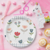 キュートフローラチューリップシンプルファームハウスカントリースウィート ペーパープレート (パーティー)