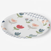 キュートフローラチューリップシンプルファームハウスカントリースウィート ペーパープレート (アングル)